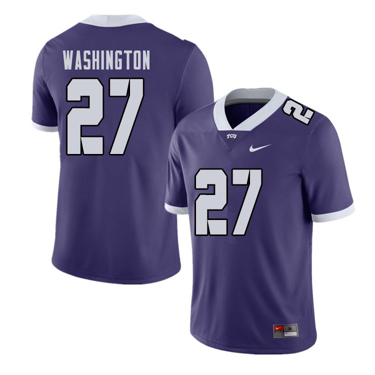 Men #27 Ar'Darius Washington TCU Horned Frogs College Football Jerseys Sale-Purple
